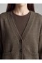 Alita City Lcw Everyday Brown Knitwear Plain Women's Cardigan with a Difference - 4