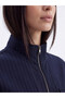 Nevavm Farkıyla Lcw Everyday Navy Blue Diving Fabric Striped Women's Cardigan - 3