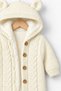 Girl Boy Baby Hooded Welsoft Knitwear Newborn Jumpsuit Knitted Button Detailed Winter Outfit - 4