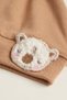 Unisex Baby 100% Cotton Interlock Peak Knot Towel Embroidered Teddy Bear Beanie Hat 0-6 Months - 3