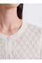Alita City Farkıyla Lcw Everyday White Knitwear Openwork Short Women's Cardigan - 3