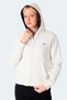 Milio I Women's Zippered Hooded Pocket Ecru Sweatshirt