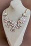 Pinky Glam Shuttle Stone Transparent Crystal Detailed Collar Necklace - 4