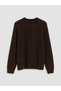 Alita City Farkıyla Lcw Everyday Brown Knitwear Patterned Oval Neck Women's Sweater - 5