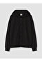 Two Mt Shop Quality Lcw Kids Black Interlock Plain Loose & Baggy Girls' Zip-Up Sweatshirt