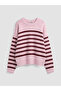 Esvab • Modern & Distinctive Striped Loose Fit Women's Knitwear Sweater - 7