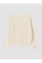 Alita City Lcw Eco White Knitwear Plain Boat Neck Women's Sweater with a Difference - 6
