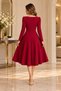 Women's Long Sleeve Double Breasted Collared Pleated Midi Dress - 7