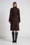 6637 Lined Belted Checked Women's Coat - 6