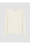 Alita City Farkıyla Lcw Curve Ecru Lace Patterned Oval Neck Long Sleeve Women's Blouse - 5