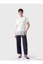 Alita City Farkıyla Soulife Ecru Combed Cotton Plain Oval Neck Short Sleeve Women's Blouse - 2