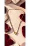 Gold Color -Y- Letter Heart Detailed Minimal Thin Chain Steel Necklace -Tarnish Resistant-45Cm - 3