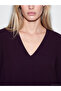 Two Mt Shop Quality Lcw Vision Purple Plain V-Neck Long Sleeve Women's Blouse - 3