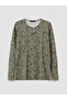 Alita City Green Combed Cotton Floral Oval Neck Long Sleeve Women's Blouse with a Difference - 5