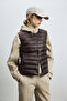 Virginiya Women's Snap-On Goose down Inflatable Techno Vest Dark Brown - 3