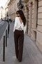 Women's Long Sleeve Sweater with Lace Detail on the Back - 2