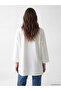 Two Mt Shop Quality Lcw Modest White Interlock Plain Oversize Women's Sweatshirt Tunic - 4