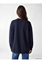 Two Mt Shop Quality Lcw Modest Navy Blue 3 Thread Raster Printed Comfortable & Relaxing Women's Sweatshirt Tun - 4
