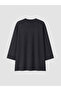 Two Mt Shop Quality Lcw Modest Navy Blue Interlock Plain Oversize Women's Sweatshirt Tunic - 6
