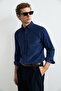 Drew Men's Basic Shirt Regular Fit Dark Blue - 5