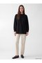 Alita City Farkıyla Lcw Modest Black Interlock Embroidered Comfortable & Relaxing Women's Sweatshirt Tunic - 2