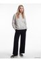 Two Mt Shop Quality Lcw Vision Gray 3 Thread Plain Oversize Women's Hoodie - 2