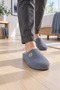 Toren Men's Gray Velvet Textured Soundproof Sole Lightweight and Comfortable Daily Home Slippers - 2