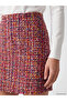 Alita City with a Difference, Lcw Studio Red Tweed Plaid Mini Women's Skirt - 3