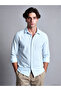 Navy Blue Regular Fit Striped Men's Shirt