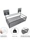 2-Pack Black Mesh Cupboard Door Storage Baskets - No-Drill Self-Adhesive Wall Mounted Organizer, Mul - 8