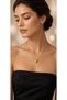Gold Color -T- Letter Heart Detailed Minimal Thin Chain Steel Necklace -Tarnish Resistant-45Cm - 2