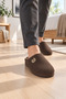 Toren Men's Brown Velvet Textured Non-Sound Sole Lightweight and Comfortable Daily Home Slippers - 2