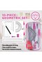 10Pcs Maths Set,Protractor And Compass Kit Math Ruler Pencil Rubber Sharpener School Stationery Draw - 3