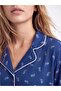 Shirt Collar Printed Women's Pajama Set (W6) - 3