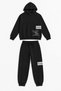Black Boy's Hooded Tracksuit Set with Embroidered Lettering and Emblem 24799 - 4