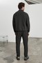 Sveny Men's Ottoman Fabric Dark Gray Top and Bottom Set - 7