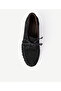 Suede Thin Sole Flat Shoes with Drawstring Detail - 5