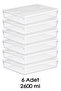6-Piece 2600ml Refrigerator Organizer - Microwave Safe Leak-Proof Lid Kitchen Organizer White - 2