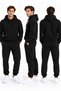 Men's 3 Thread Track Suit Set with Hooded Elasticized Cuffs (Soft Puff Fabric) Smoked Gray Brown Black Stone