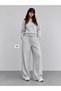 Women's 3-Piece Set with Inner Lining Winter Wide Leg Sweatpants Black Gray Navy Blue - 5
