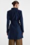 Punto Detailed Large Size Coat Dark Blue 3192 - 7