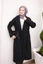 Black Double Breasted Collared Lined Cashmere Coat