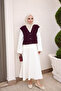 Plum Buttoned Knitwear Vest - 2