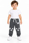21510-26 Boy's Rabbit Printed Elastic Waist and Cuff Jogger Sweatpants 1–4 Years