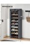 10-Tier Shoe Tower Rack with Cover 27-Pair Space Saving Shoe Storage Organizer Grey - 2