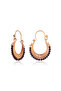 Silver Burgundy Stone Bohemian Earrings - 4