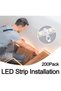 حوامل تثبيت شريط الإضاءة مع مجموعات براغي، حامل شريط إضاءة LED مقاوم للماء، 200 قطعة من شرائط LED - 4