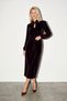 Burgundy Chinese Button Detailed Velvet Midi Dress - 3