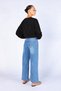 Women's Black V-Neck Loose Fit Blouse - 4