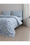 Honorine Double 100% Cotton Ranforce Printed Bed Sheet and Duvet Cover Set - Blue - 2
